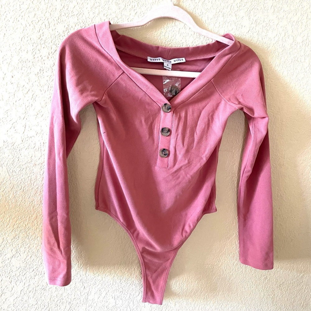 HYFVE Mauve 3/4 Sleeve Bodysuit